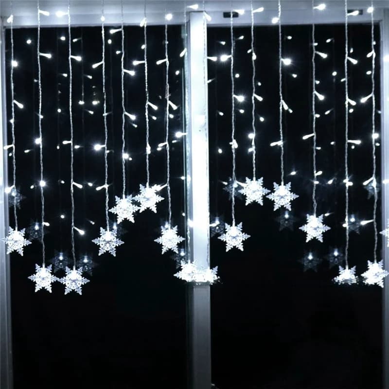 220V EU Plug 3M Christmas Fairy Light New Year Indoor and Outdoor Decoration Curtain Light String Party Holiday Decoration