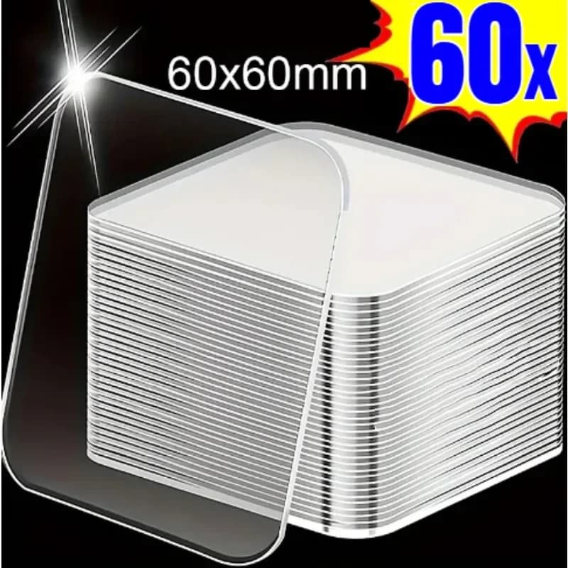 Super Strong Double Sided Adhesive Tape 6*6cm Transparent Square Nano Wall Stickers Patch for Home Seamless Waterproof Tapes