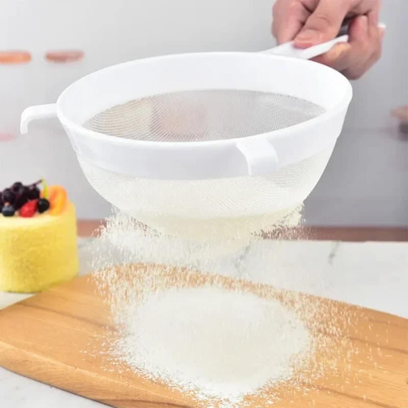 Kitchen Juice Filter Plastic Fine Mesh Filter Spoon Soy Milk Coffee Strainers Flour Sieve With Handle Kitchen Tools Accessories