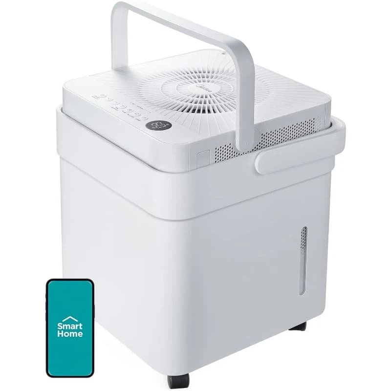 Cube 20 Pint Dehumidifier for Basement, Up to 1,500 Sq. Ft. dehumidifier with drain hose, ENERGY STAR Certificated, Smart
