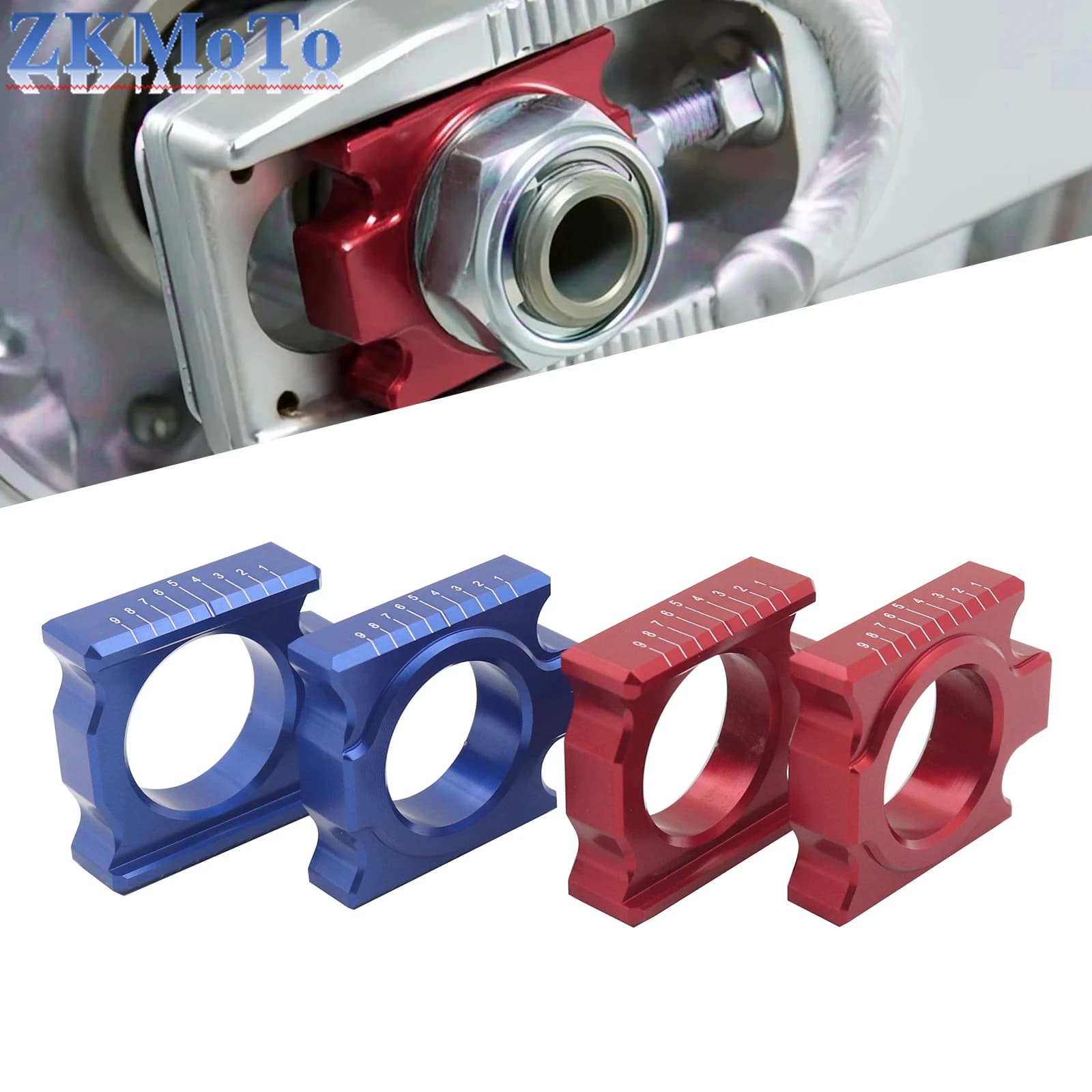Motorcycle CNC Rear Chain Adjuster Axle Block For Honda CR125  CR250 CRF250R CRF250X CRF250RX CRF450RX CRF450R/X/L 2002-2022