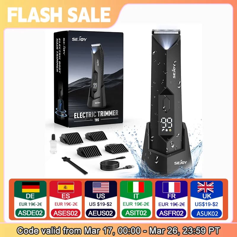 SEJOY Hair Trimmer Men Facial Beard Body Grooming Kits Electric Hair Clipper Nose Ear Trimer Rechargeable