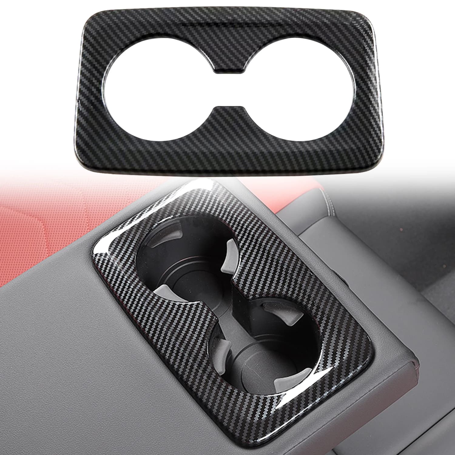 Car Accessories For BMW X1 U11 2023 2024/ iX1 2022+ ABS Carbon Fiber Grain Rear Water Cup Holder Cover Trim 1pcs