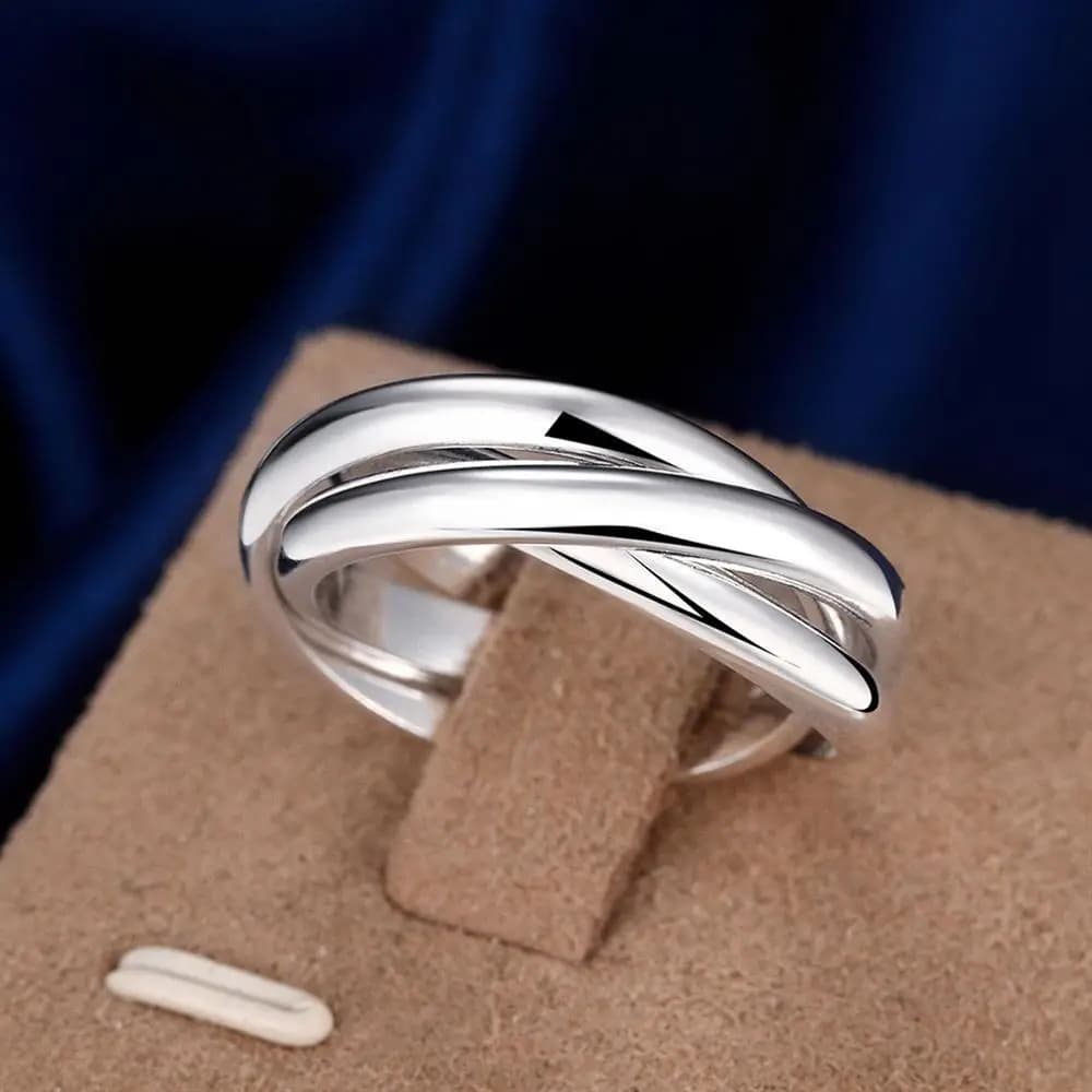 925 Sterling Silver Three Round Woman Rings Fine Jewelry Wholesale Trending Products Offers With Free Shipping Jewellery Gift
