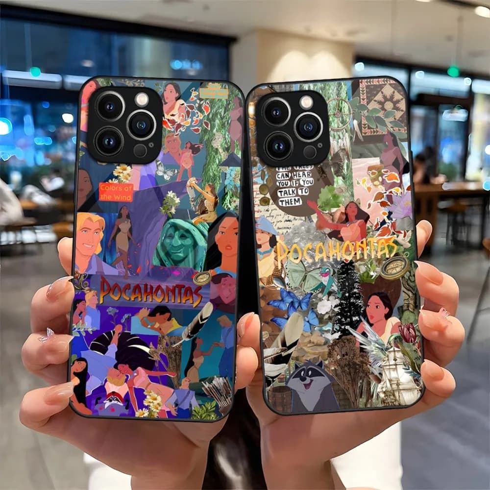 Princess Pocahontas Phone Case For iPhone 13 15 14 12 11 Pro XS Max Plus Mini X XR 8 7 6s SE2020 Tempered Glass Coque