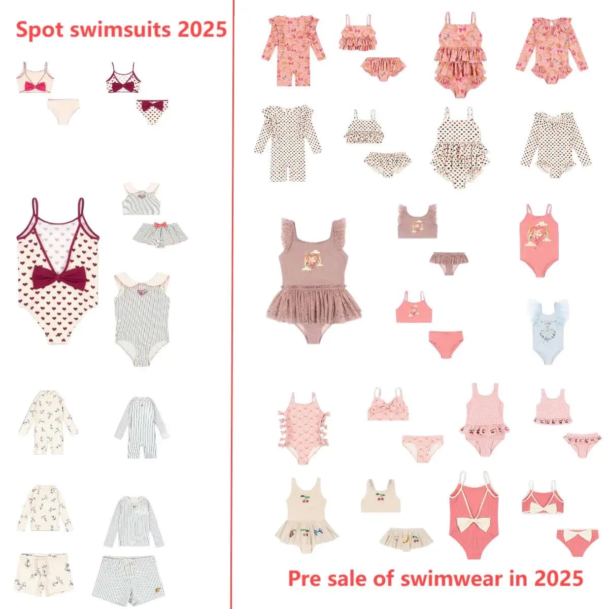 KS2025 children's one-piece swimsuit and split swimsuit
