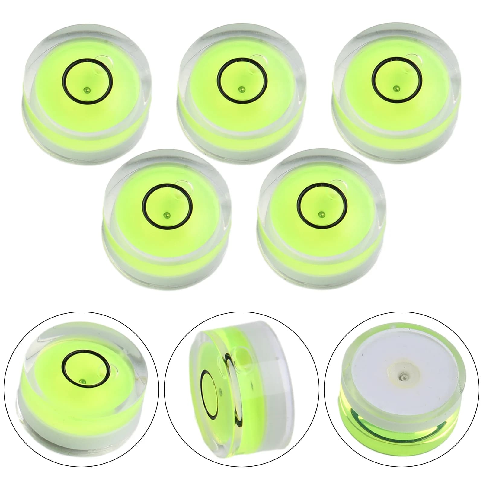 5pcs Mini Round Accuracy Bubble Level Bullseye Instrument Horizontal Precision Bubble Level Measuring Tool