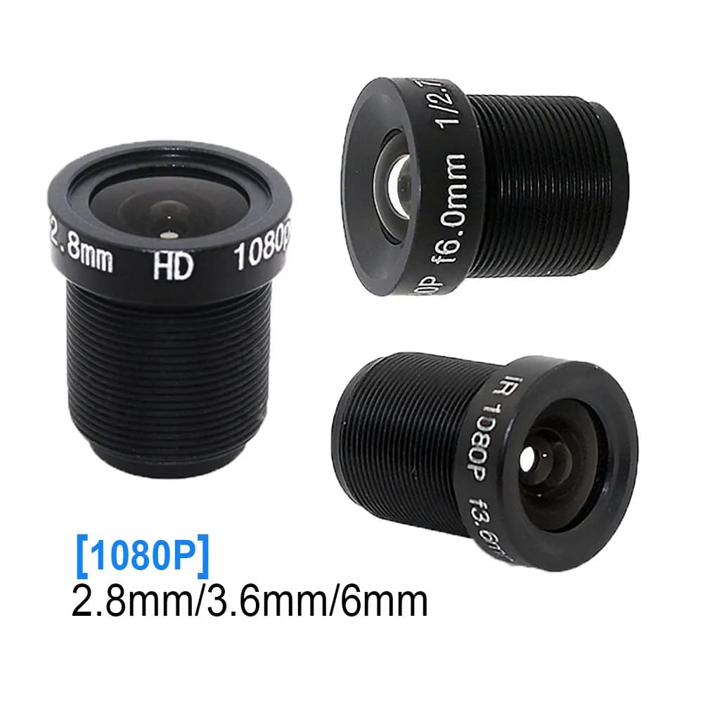 HD CCTV LENS 1080P 2.8/3.6/6mm Security Camera Lens M12 2MP Aperture F1.8, 1/2.5" Image Format Surveillance Camera Lens