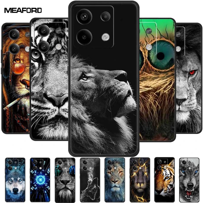 For Xiaomi Redmi Note 13 Pro 5G Case Note 13 Wolf Lion Soft TPU Silicone Back Case For Redmi Note 13 Pro Plus 5G Covers Note13