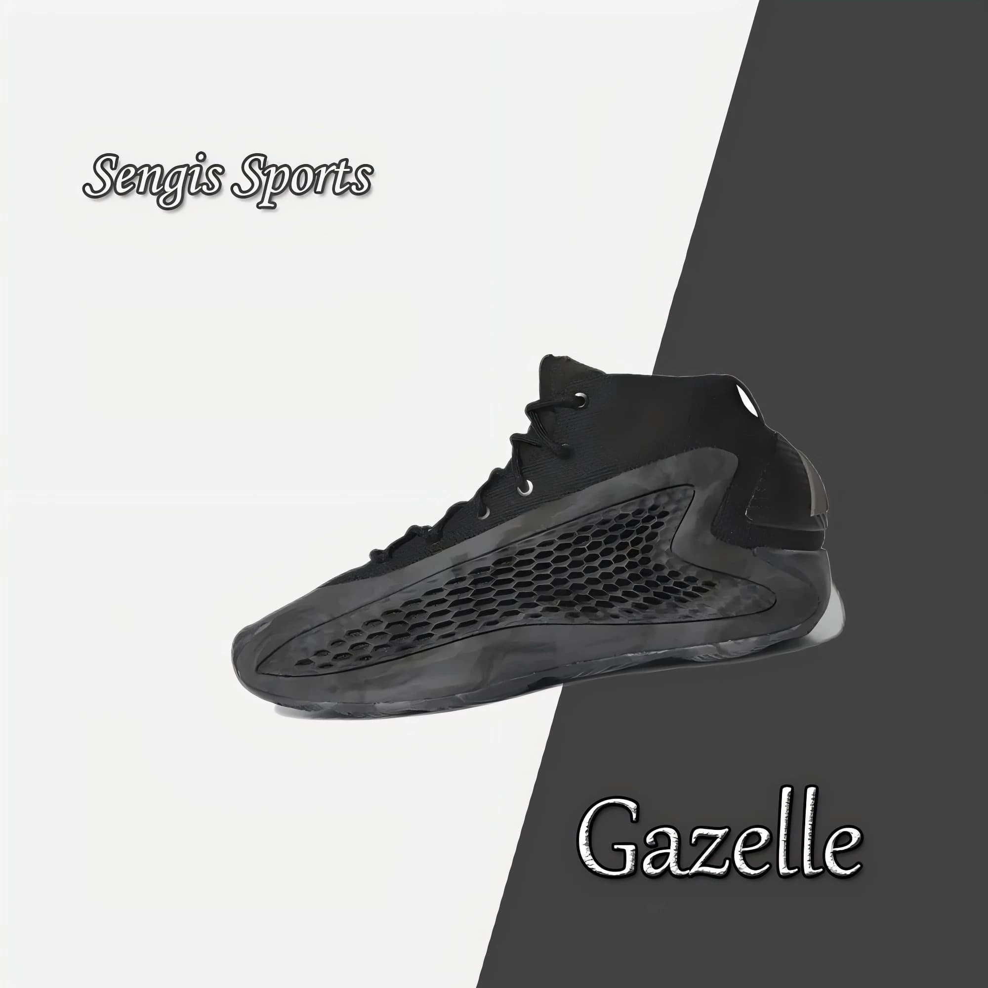 Adidas Original A.E.1 Men's Mid top Basketball Shoes Shock absorbing and Slip-resistant Sneakers Black and Gray Colorway