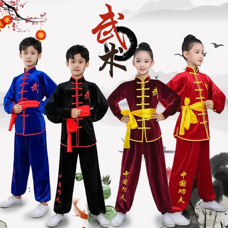 2024 new martial arts performance costume unisex thickening tai chi competition clothing chinese tang style wushu training suit