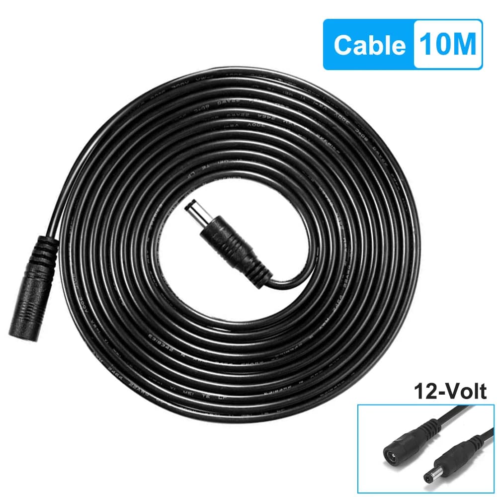 DC 12V Power 20ft/6 10 Meters Extension Cable 5.5*2.1mm To Male Power Cord Wire For CCTV Security Camera Strip Home Appliance
