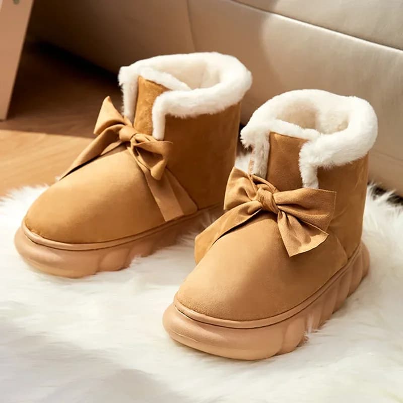 2025 New Winter Fur Snow Boots Women Luxury Thicken Plush Cotton Padded Shoes Woman Platform Lightweight Ankle Boots Botas Mujer