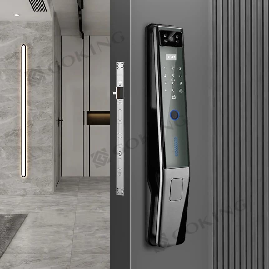 Zinc Alloy Smart Door Lock with Built-in 4200 MAh Battery,Fingerprint Unlock,Digital Code with Camera