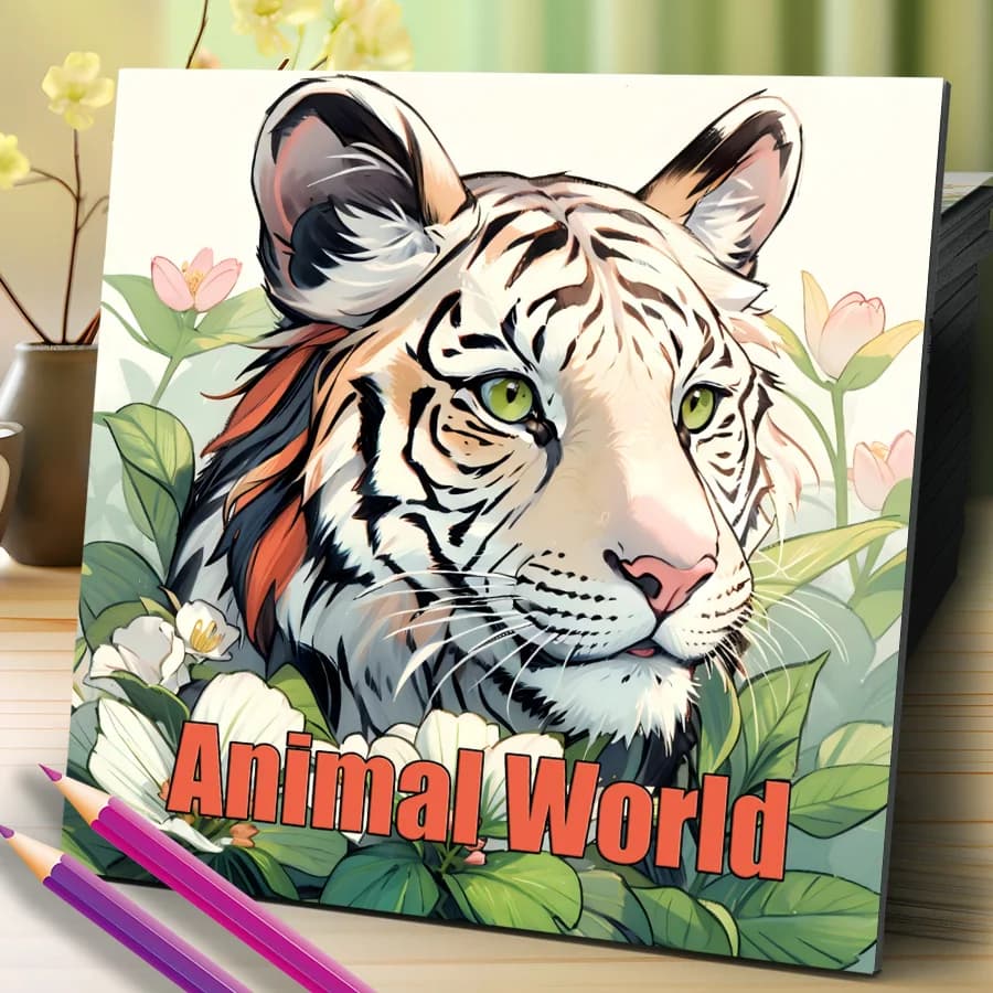 Animal World Colouring Book Adult Picture Book Original Design