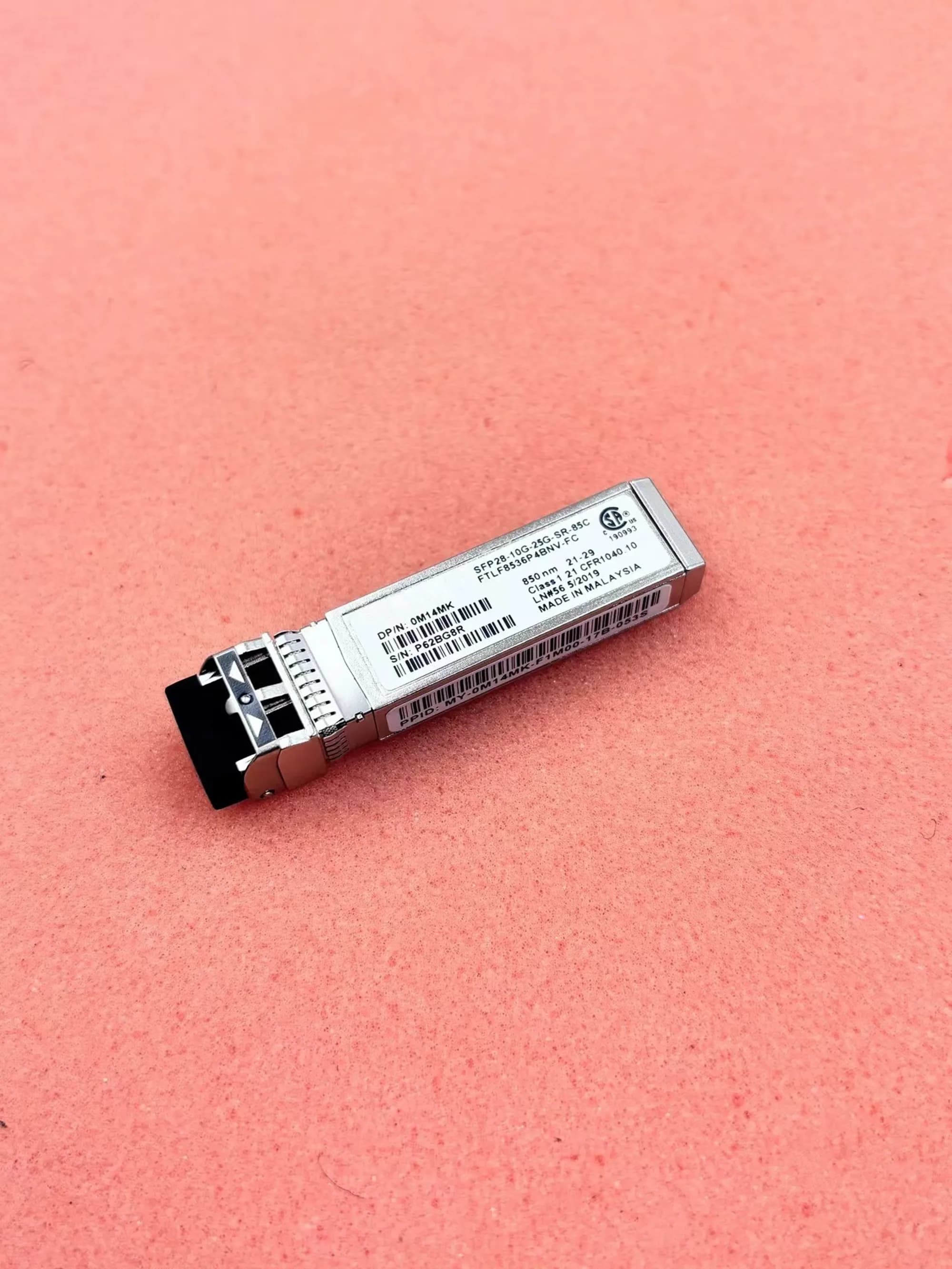 FTLF8536P4BNV-FC 0M14MK SFP28-10G-25G-SR-85C 25GB Transceiver 850NM SFP 25G Fiber Optical Module