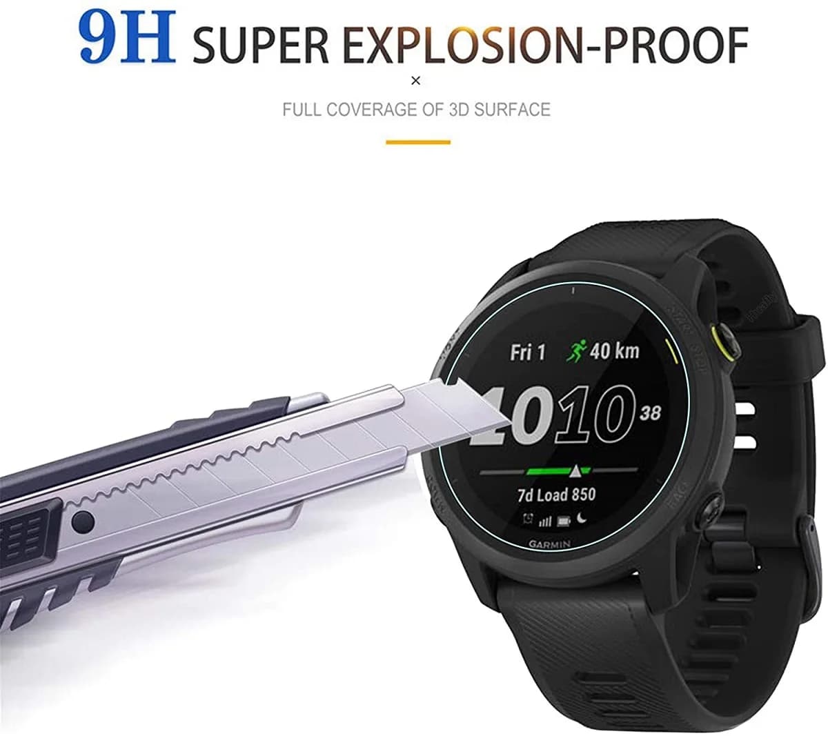 3/8Pcs Tempered Glass Film Garmin Forerunner745 Smartwatch Replacement Tempered Film Protection