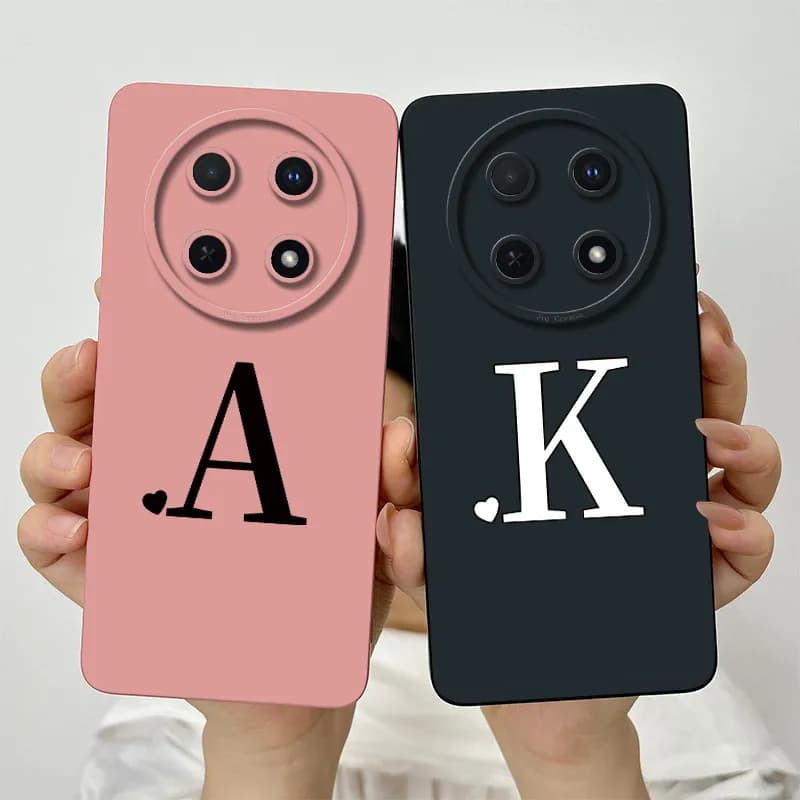 For Huawei nova 12i Case Huawei nova 12i Phone Case Huawei nova 12i Cover Cute Initial Letters Square Shockproof Soft Back Cover