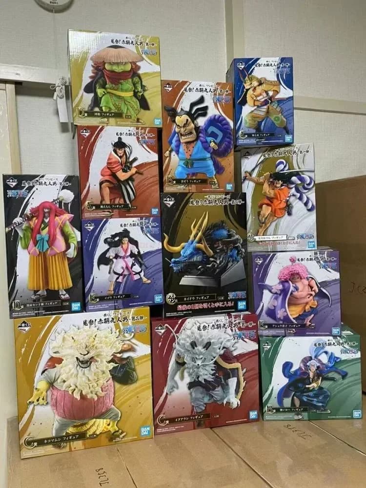Bandai Original One Piece Ichiban Kuji Nine Red Scabbards Kikunojo Raizo Inuarashi Kawamatsu Ashura Doji Anime Figures Toys