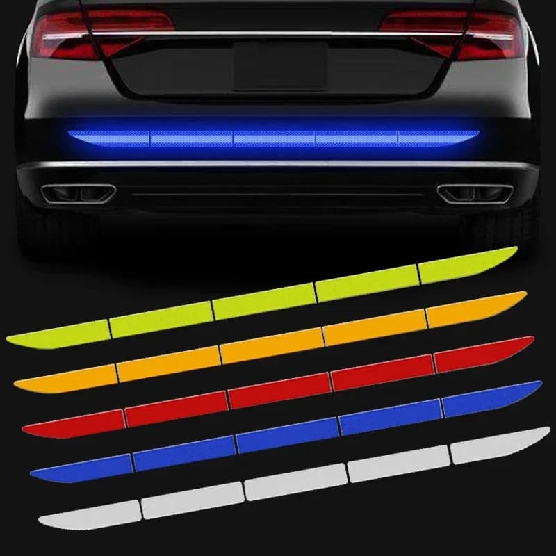5pcs/set 90cm Car Rear Safety Warning Reflective Tape Stickers Car Body Anti-Collision Reflector Decal Accessories