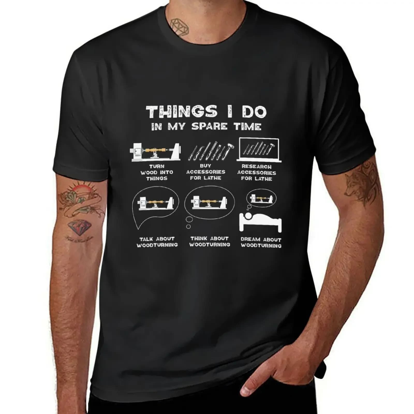 Things I Do in my Spare Time Woodturner Lathe Woodturning T-Shirt vintage anime shirt vintage graphic tee black t-shirts for men
