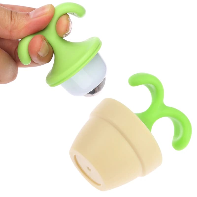 Handheld Body Manual Massager Cute Mini Potted Plant Shaped Roller Ball Bead Relaxation Neck Foot Face Lift Beauty Tool Hot