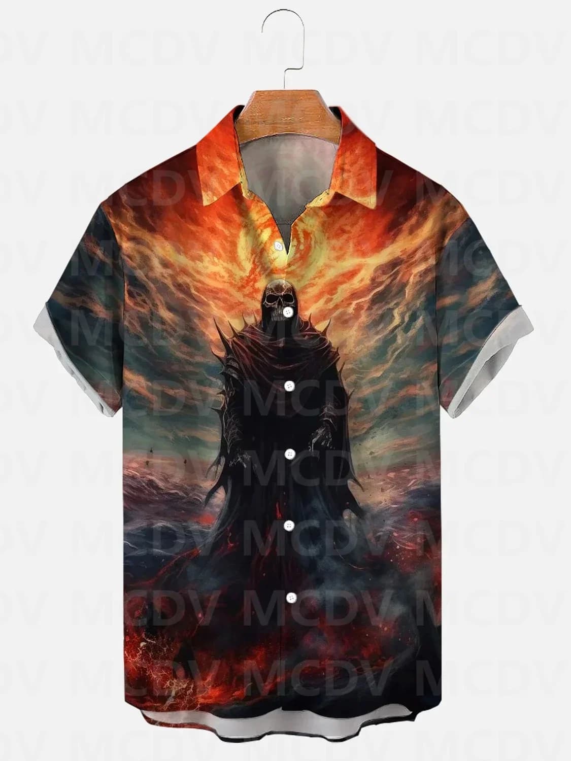 Halloween Spooky Grim Reaper Art Printing Shirt Men's For Women's 3D Print Hawaiian Shirts