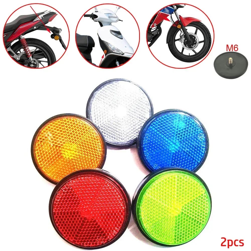 2xCircular Reflector Car Trucks Motorcycle Night Reflector Refraction Light Part Motorcycle Electric Bicycles Reflective Sticker
