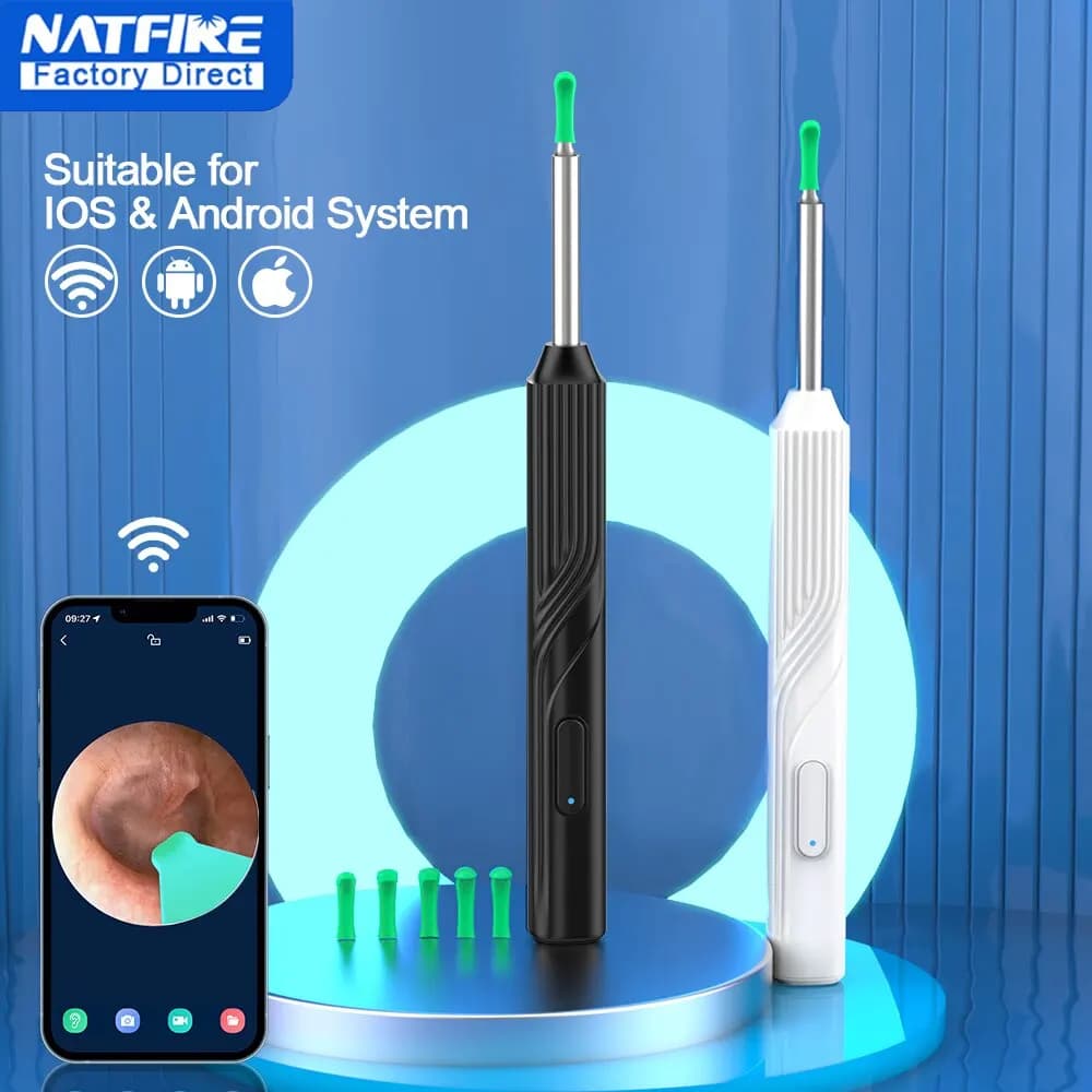 Wireless Ear Cleaner with Camera HD Earwax Remover 6 LED Lights Waterproof Otoscope Ear Wax Removal Kit for iPhone Android