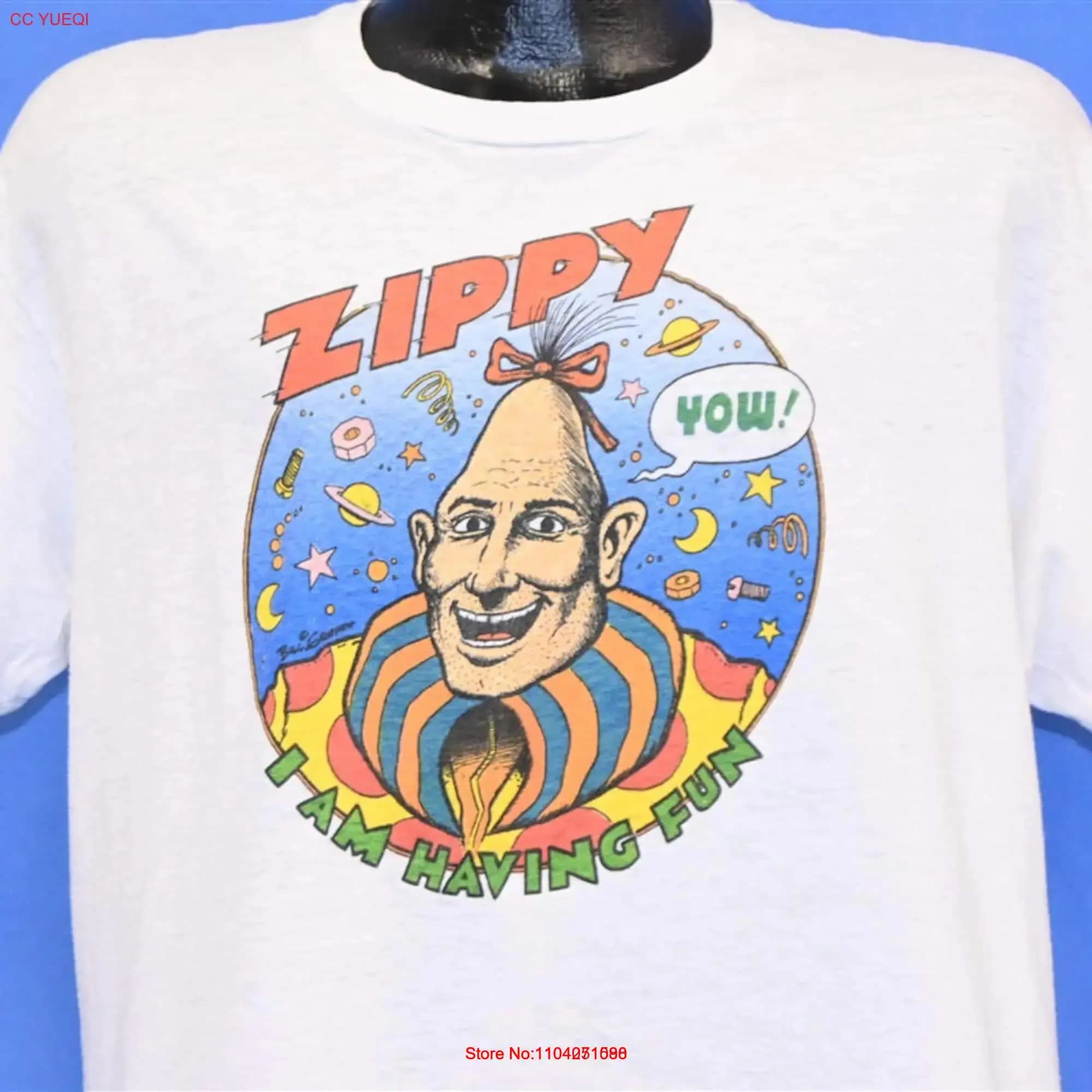 80s Zippy the Pinhead I Am Having Fun Bill Griffith Comic t shirt Large long or short sleeves