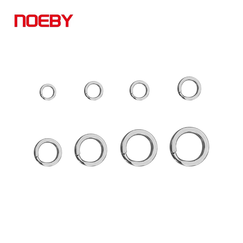 Noeby Stainless Steel Split Rings Heavy Duty Fishing Double Ring for Jigging GT Game High Strength Pull 130kg Sea Fishing Tackle