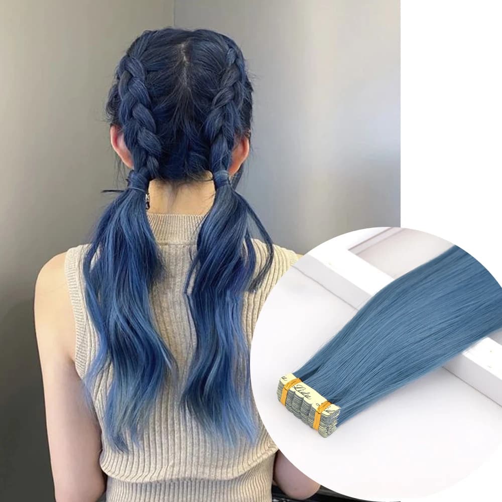 Synthetic Tape in Hair Extensions Straight Hair Mini Tape ins Invisible Adhesive Colored Tape in Hair Extension 10pcs/pack