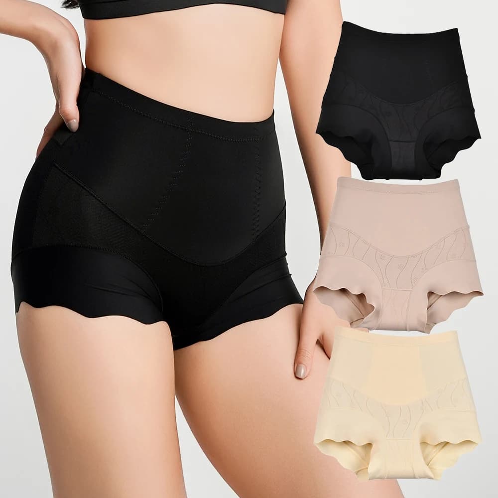 3Pcs Tummy Control Panties Seamless Slimming Shorts Women Body Shaper High Waist  Breathable Underwear Hip Lift Shapewear M-2XL