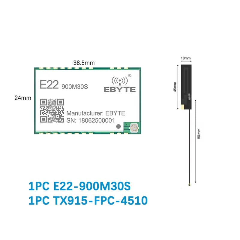E22-900M30S SX1262 Wireless Transceiver LoRa Module 30dBm 915MHz SMD Stamp Hole  850-930MHz TCXO rf Transmitter Receiver