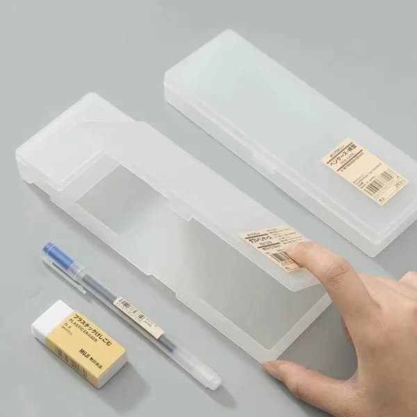 Transparent Mujis Pen Box Plastic Pen Box for School Pencil Case Extra Large Made in Japan Pen Box Stationery Special Offer