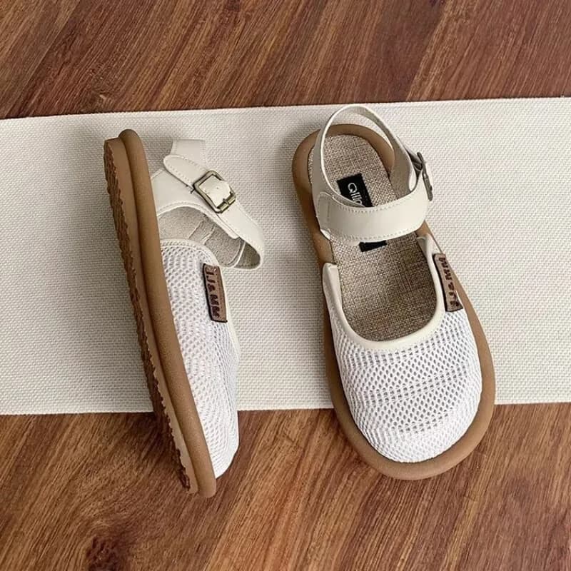 woman Baotou Slippers 2024 Summer shoes for Women Casual Flat Bottom Breathable sandals Comfortable outdoor beach shoes