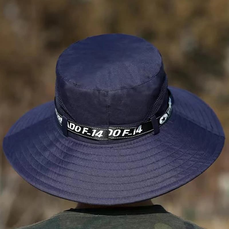 Wind-proof Outdoor Hat In Summer Wide Brim Flat Top Men Camping Mountaineering Beach Breathable Fisherman Hat UV-proof Hat