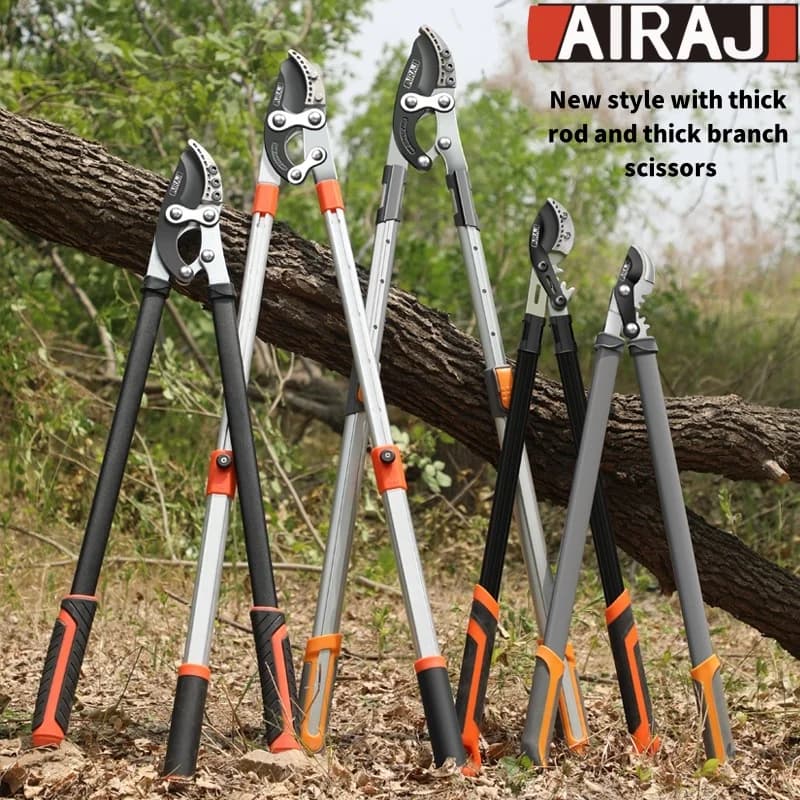 AIRAJ Bypass Pruning Shears with Gear-Operated Cutting System Cuts Branches Thicker than 30 MM SK-5 Steel intensification Blade