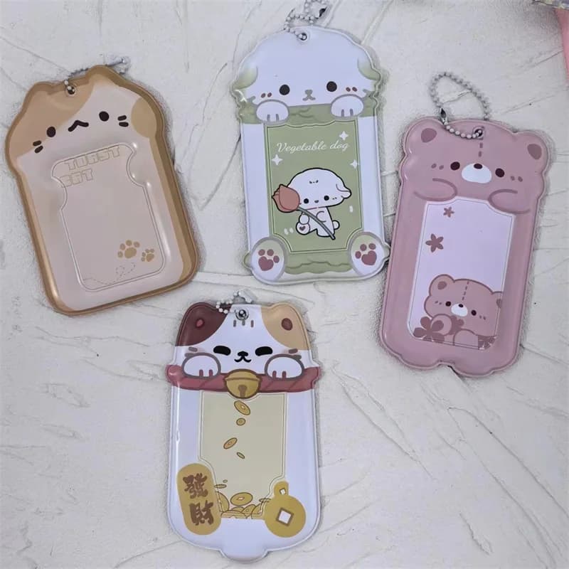 Cute Cartoon 3 Inch Postcard Holder Favorite Card Holder Kpop Idol Album Photo Card Display Frame Backpack Decorative Pendant