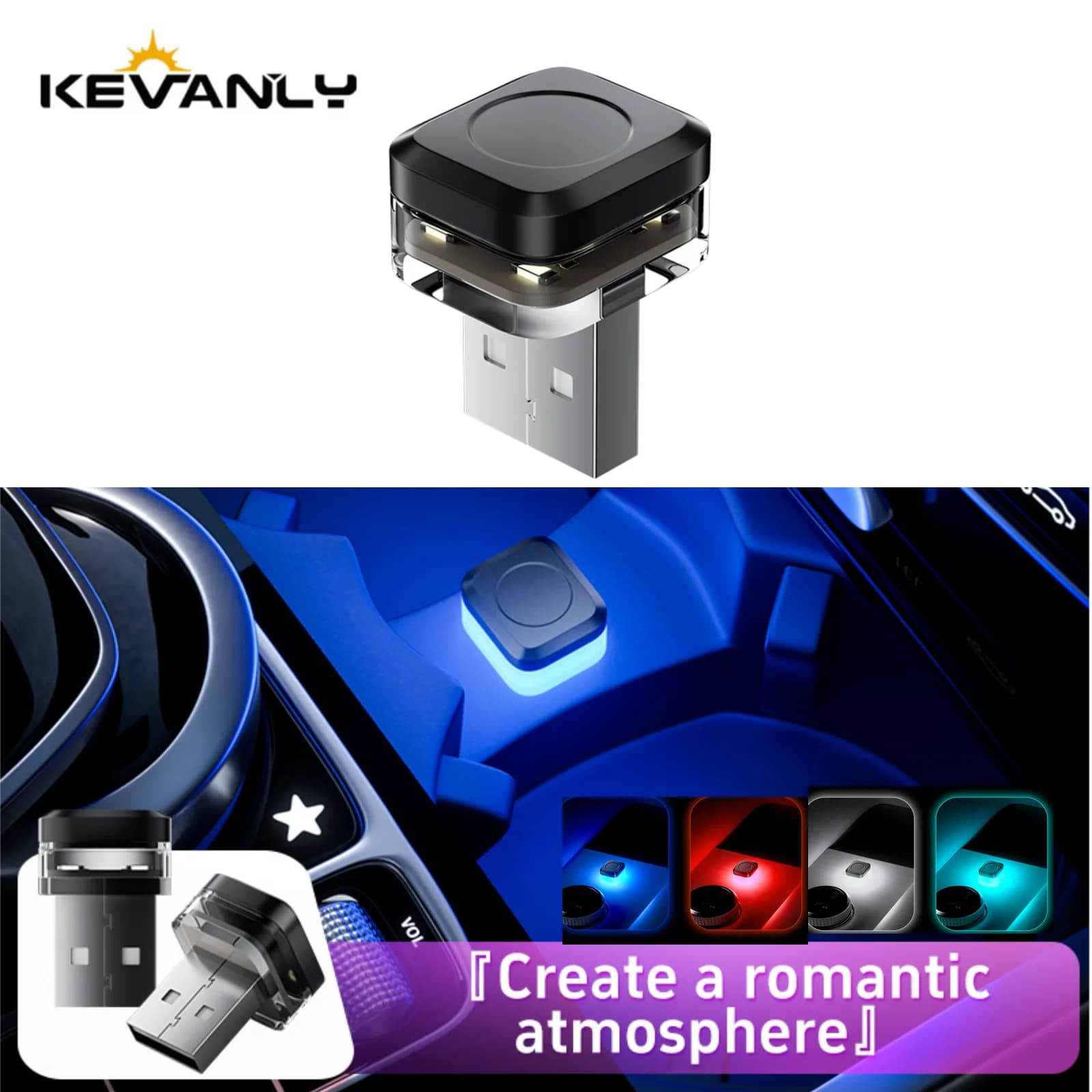 1x Car USB Led Light mood lamp Plug Play Universal LED interior Atmosphere Light Auto Reading Lamp Decorations Decorative Strip