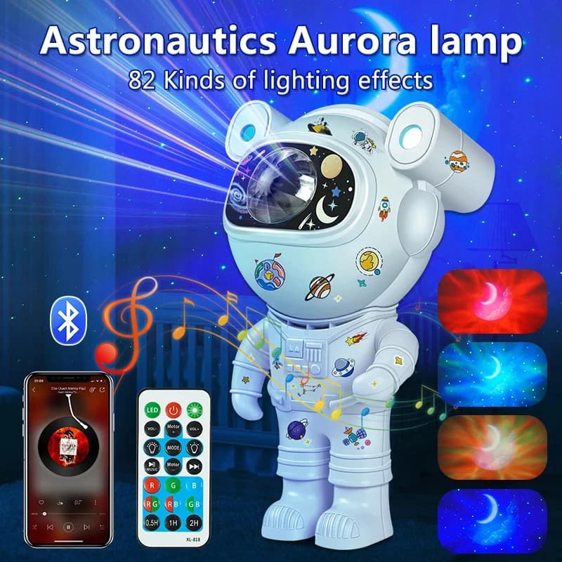 Bluetooth Astronaut Starlight Projector LED Bedroom Ambiance Night Light Aurora Moon Astronaut Bluetooth Speaker Accessories