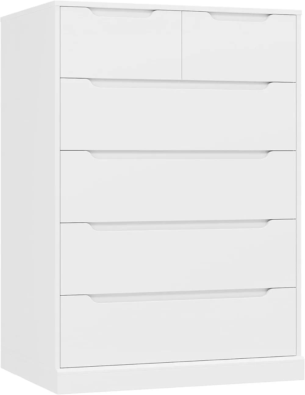 HOSTACK Modern 6 Drawer Dresser for Bedroom, Tall Chest of Drawers with Storage, Large Wood Storage Chest Organizer