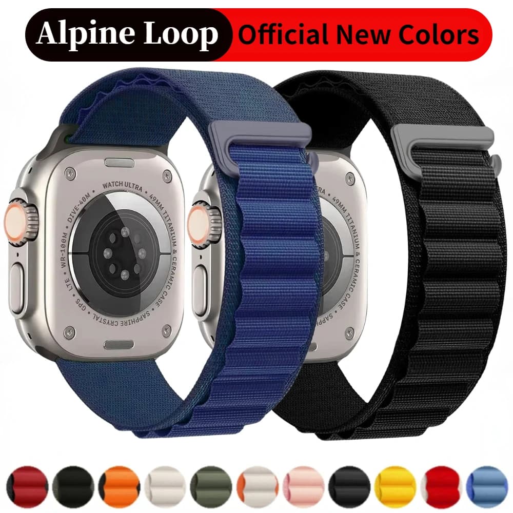 Nylon Alpine Loop Strap for Apple Watch Ultra 2 49mm 10 42mm 46mm 9 8 7 45mm 41mm Sport Bracelet Wristband iWatch 6 5 4 SE2 Belt