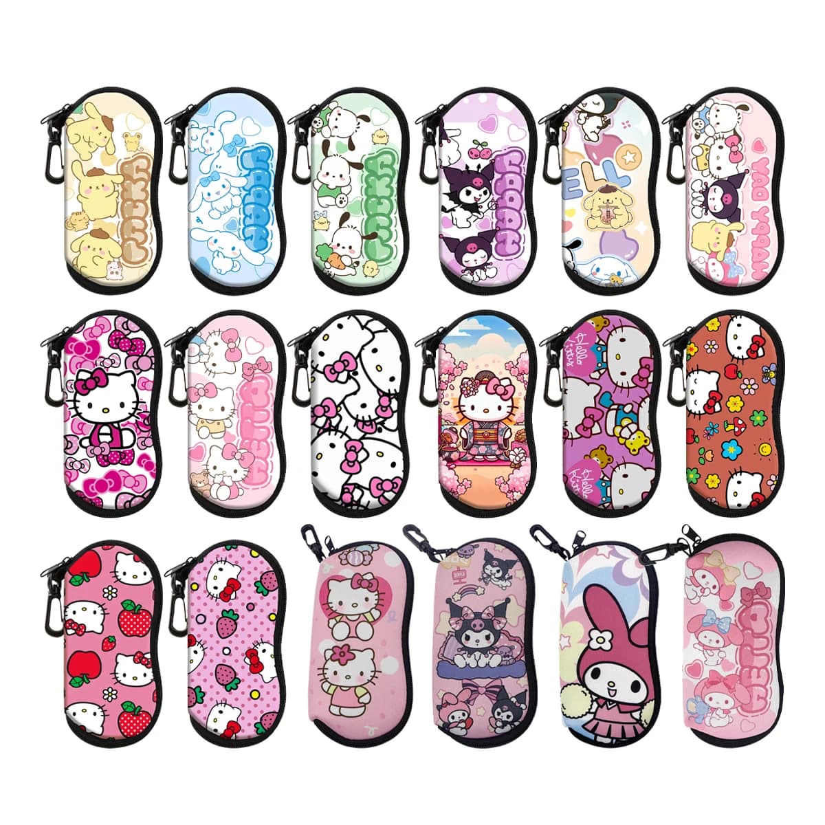 Popular Cartoon Anime  Figures Eyewear Cases Cover Sunglasses Case Cute Animals Glasses Box With Zipper Portable Eyeglass Cases