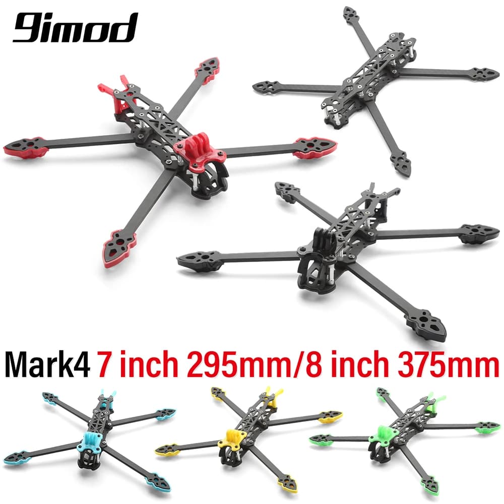 9IMOD Mark4 7 inch/8 inch FPV  Drone Frame 295mm 375mm Carbon Fiber RC Frame Kit with 5mm Arm Print Parts for DIY FPV