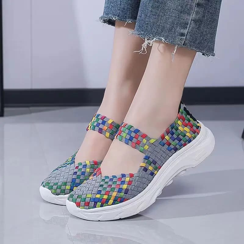 Woman's New Spring Summer Handwoven Sports Casual Shoe  Soft Sole Non Slip Light Big Size Slip-On Walking Shoes