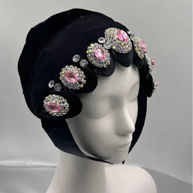 Black Beijing Opera Hair Cosplay Accessories Peking Drama Performance Headgear Female Character Chinese Classic Singer Headwear
