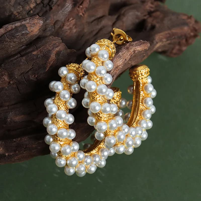 Large C-shaped Women's Earrings New Light Luxury Fashion Exquisite Stainless Steel Metal Pendant Jewelry