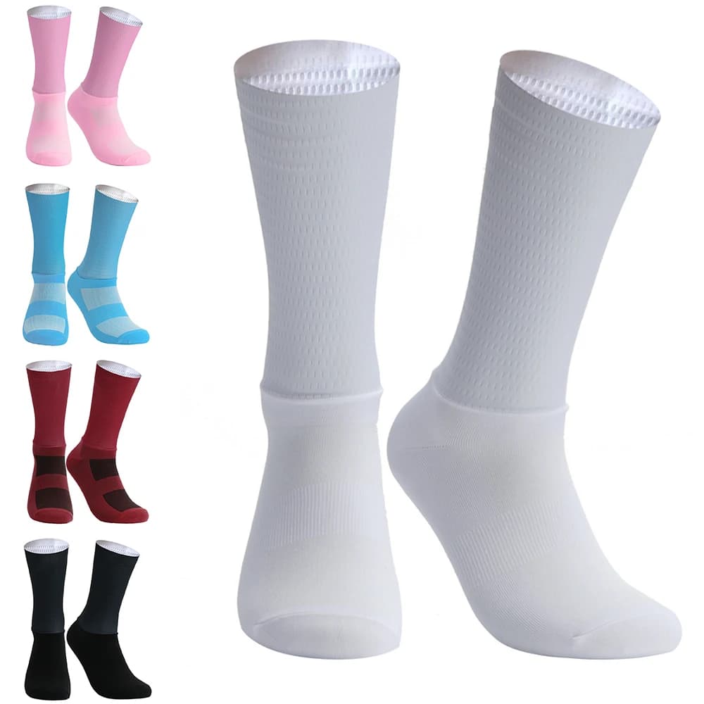 Non-slip Summer Aero Bike Team Cycling New Socks Silica Gel Breathable Pro Racing Sports Socks Men Women Calcetines Ciclismo