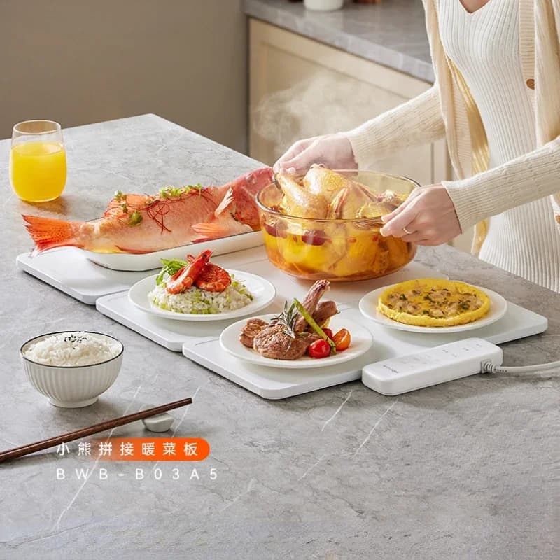 Folding Warm Dishes Board 220V Spliced Hot Plate Home Electric Dining Table Mat Constant Temperature Mug Warmer кружка